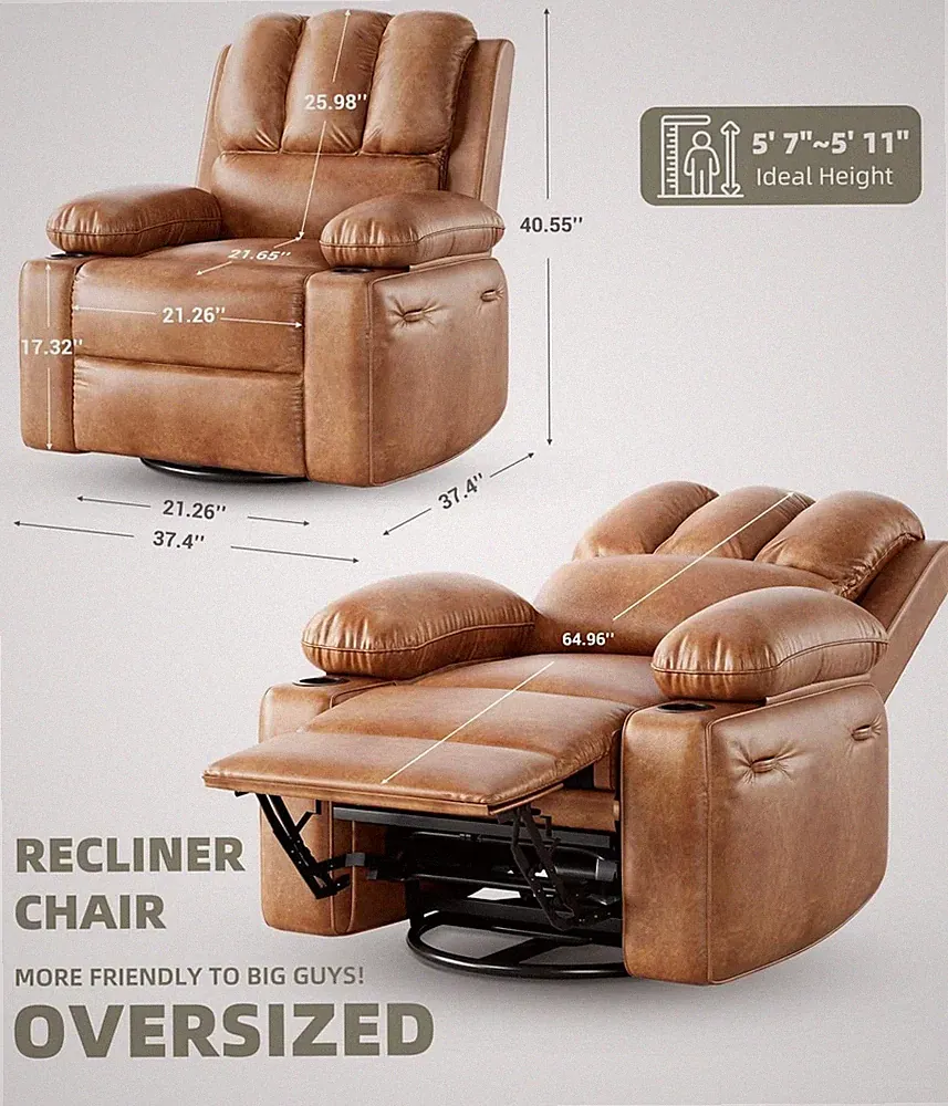 Faux leather massage recliners