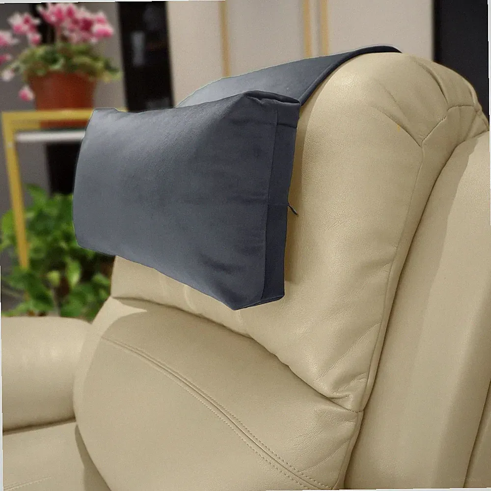 Adjustable Velvet Headrest Pillow for Recliners Enhances Neck Support Non-Slip