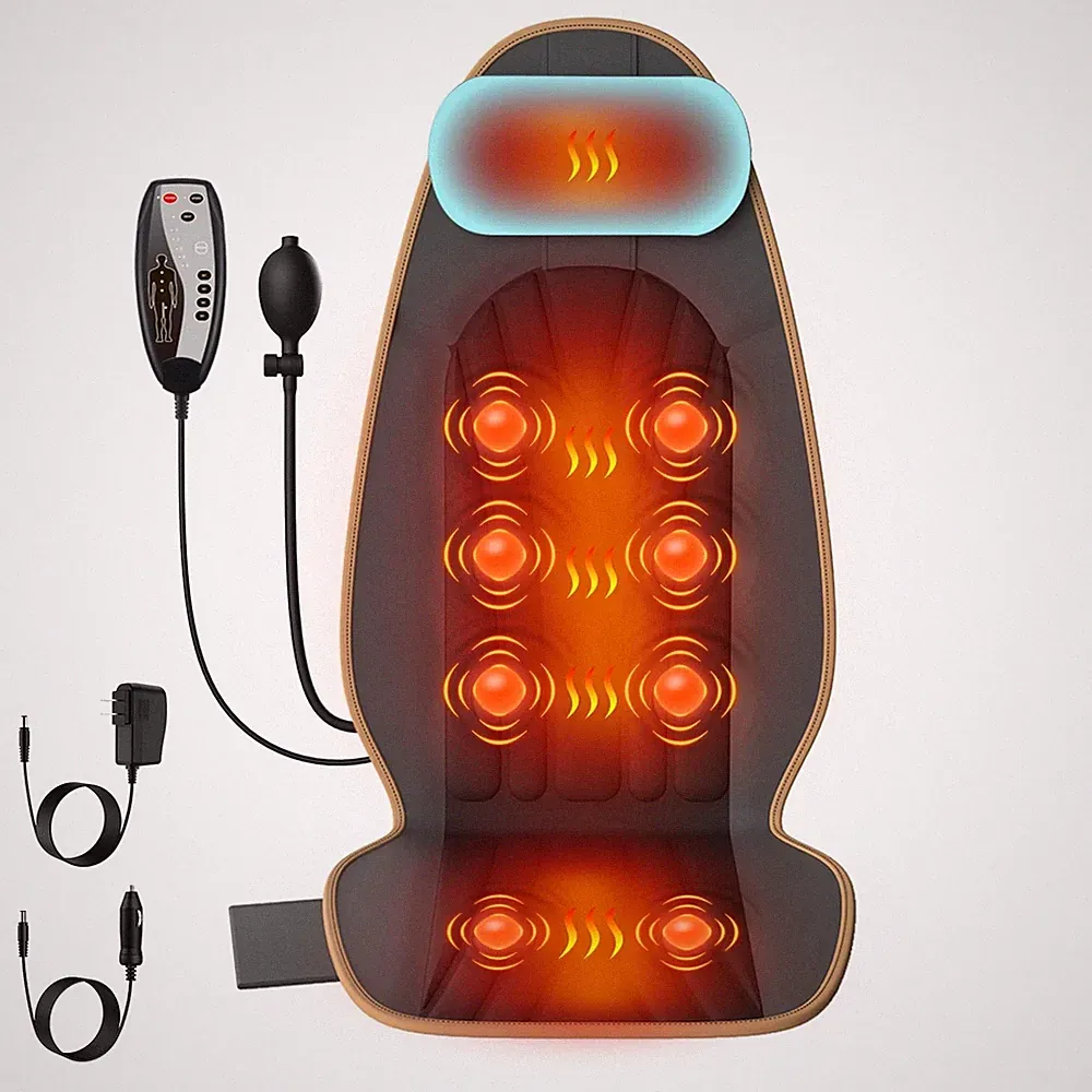 Back Massager for Chair with Heat, Massage Chair Pad for Recliner with 8 Vibr...