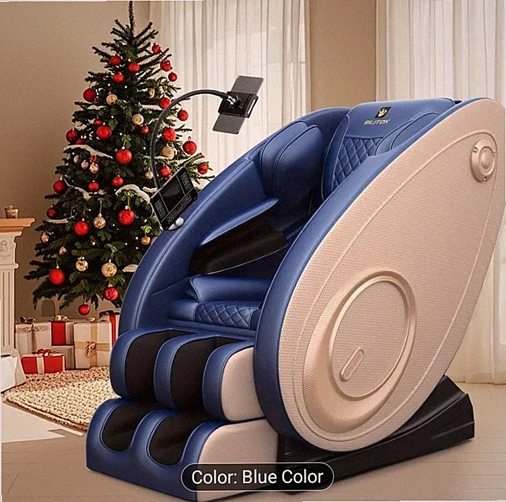 Blue Full Body Massage Chair Recliner Zero Gravity Heated Dual Modes