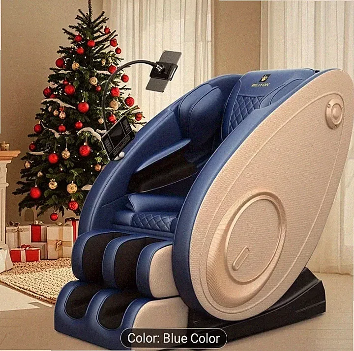 Blue Full Body Massage Chair Recliner Zero Gravity Heated Dual Modes