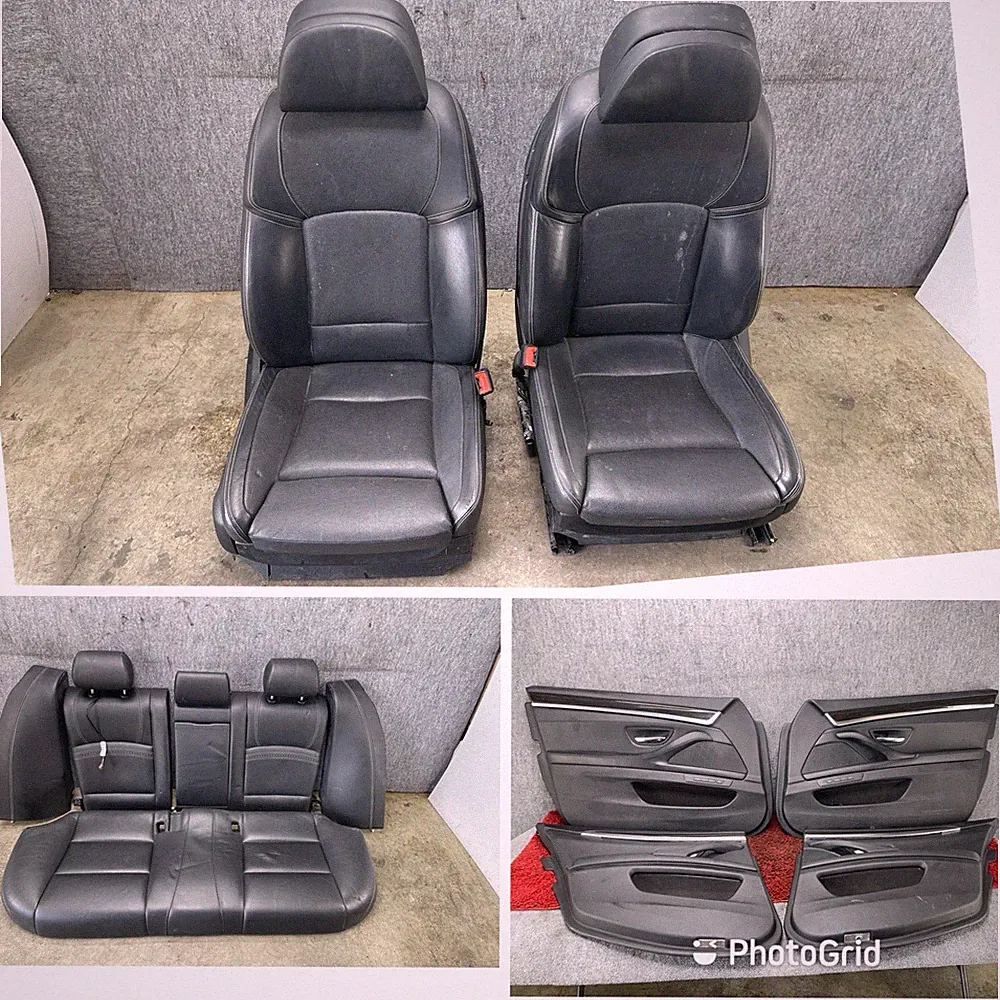 BMW F10 Exclusive Black Nappa Leather M-Sport Heated Seats Panels Set OEM 95K
