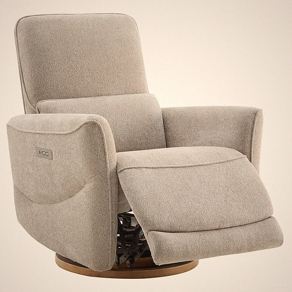 CHITA Power Nursery Rocking Chair, Swivel Glider Recliner Chair with Solid Wood
