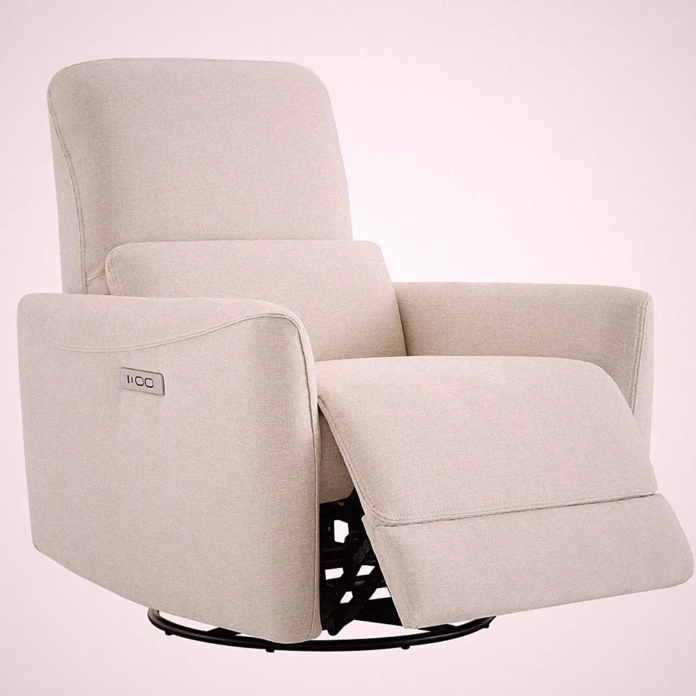 CHITA Swivel Glider Power Recliner,Faux Leather Nursery Chair, FSC Certified