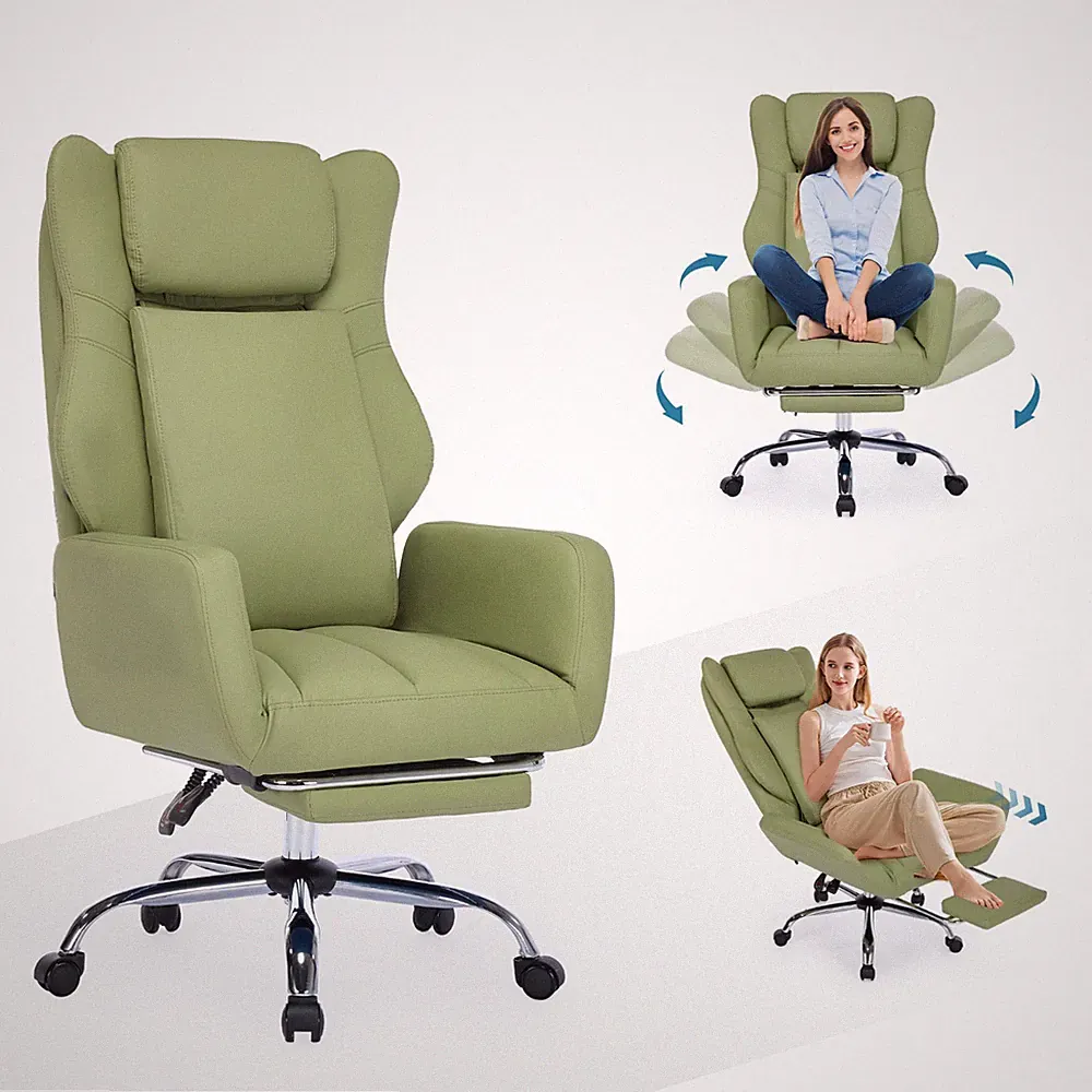 Ergonomic Office Chair w/ Flip-Up Arms & Lumbar Support - 135° Recline