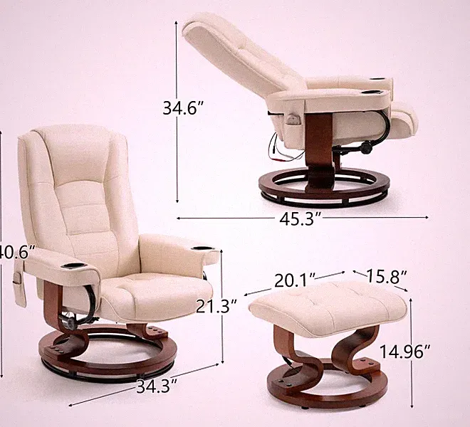 Full Body Electric Massage Recliner Chair with Pillow. Weight Capacity 300 lbs