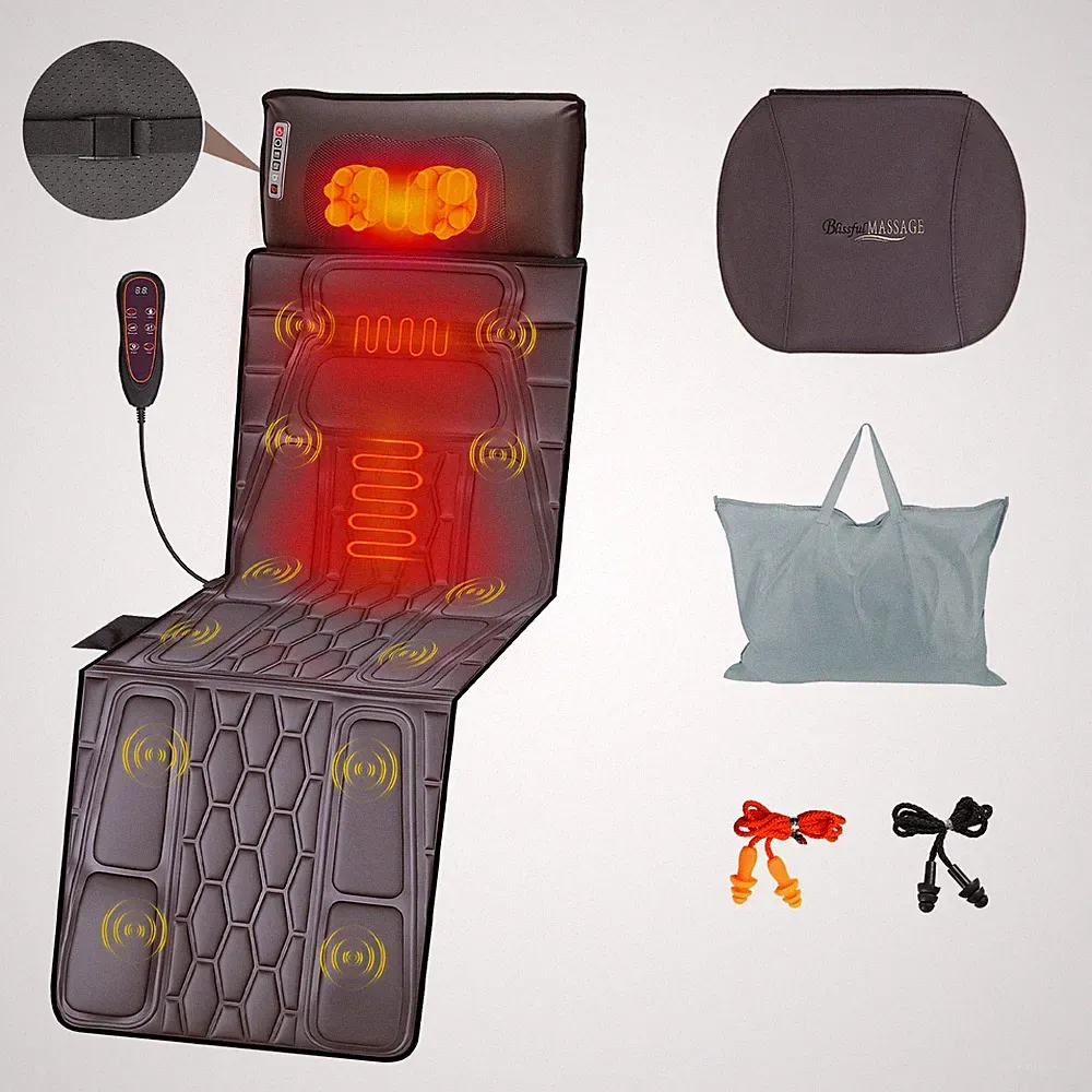 Full Body Massage Mat w/Shiatsu Neck Heat 9 Modes for Recliner/Bed