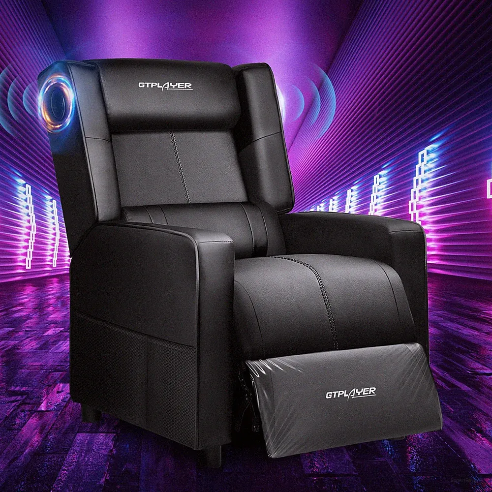 Gaming Recliner Chair with Bluetooth Speakers Racing Style Single Gaming Sofa...