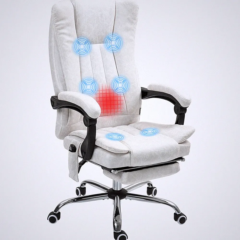 Massage Office Computer Chair with 6 Points Heat Reclining Adjustable Height