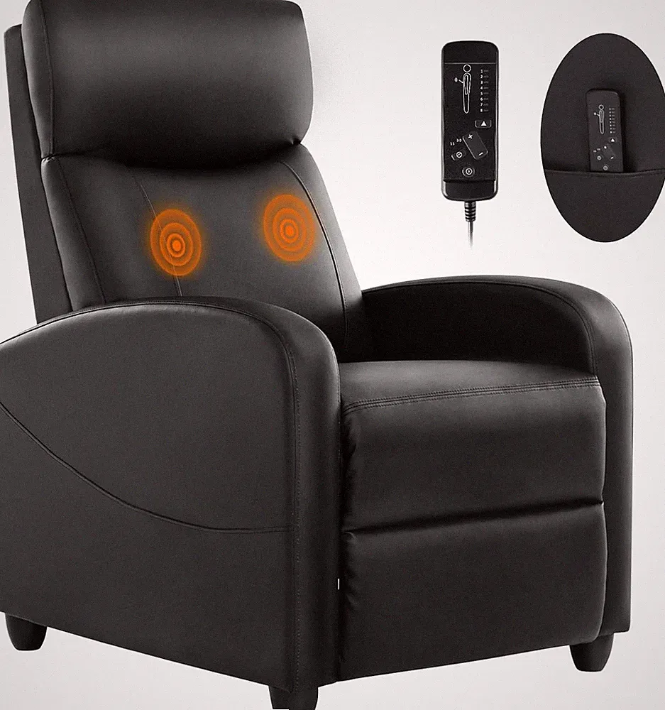 Massage Recliner Chair Adults Adjustable Home Theater Seating W/ Lumbar Support