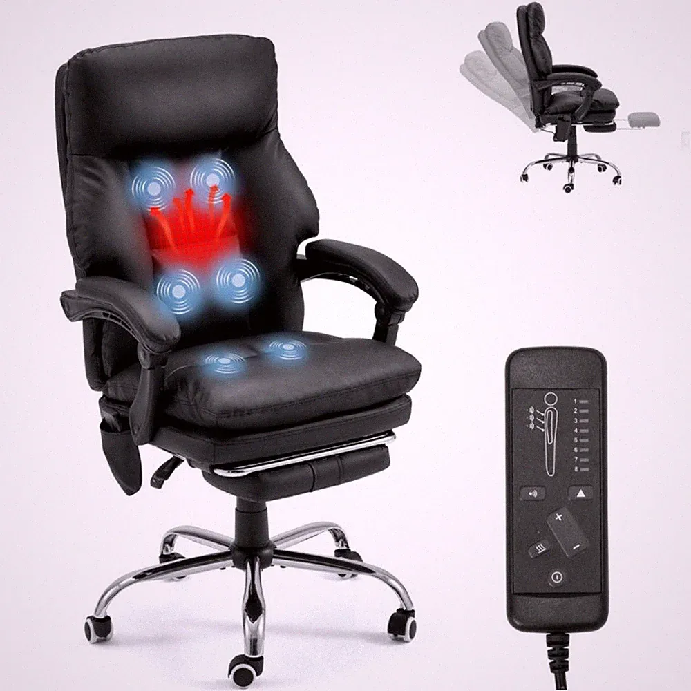 Office Chair with 6 Vibration Massage Points, Height & Angle Adjustable