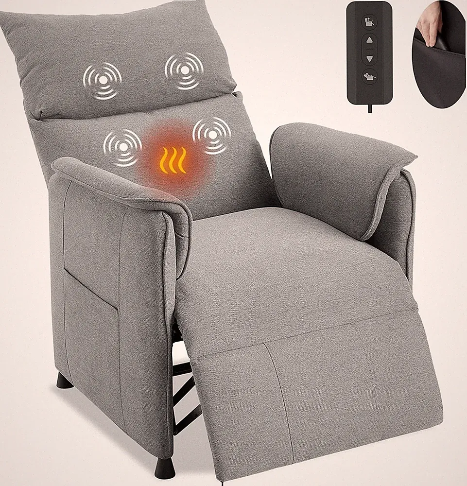 Power Lift Recliner Chair for Elderly,Electric Massage Sofa w Remote&Side Pocket