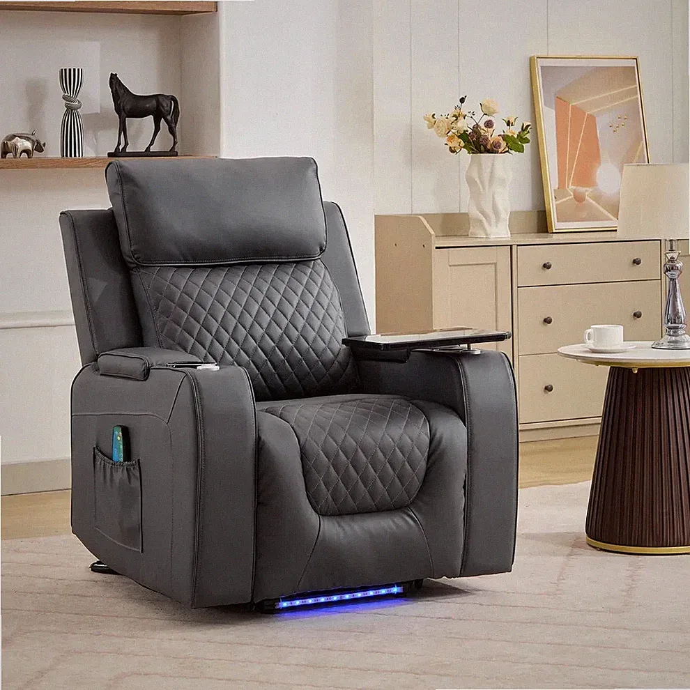 Recliner with Massage, Heat, Cooling Cup Holder, Storage + Table G.3.5