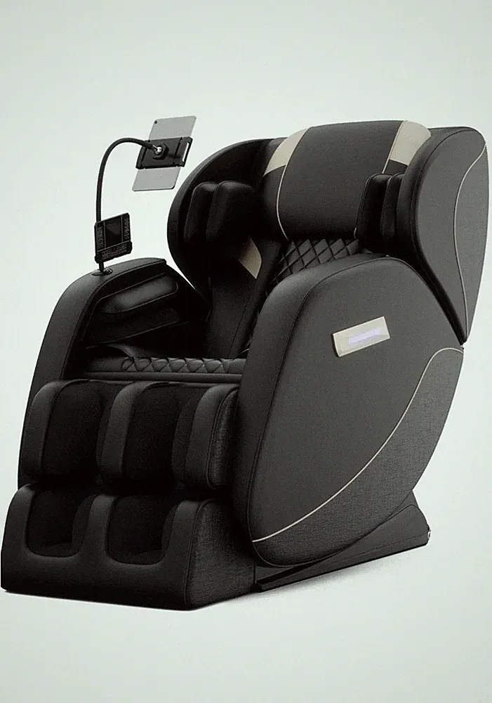TOK-608 Black Electric Massage Chair Air Pressure Faux Leather